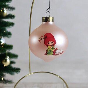 Vintage 1984 Hallmark Keepsake‎ Pink Glass Ornament A Gift of Friendship *READ*